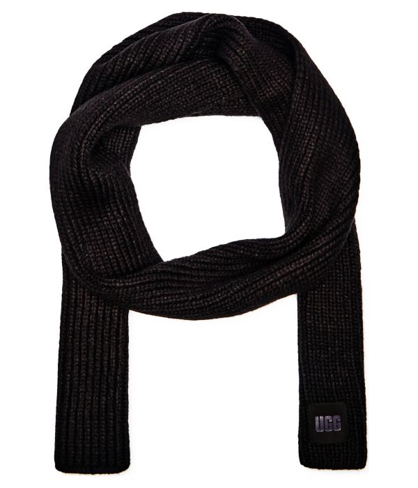Шарф в рубчик Ugg с добавлением шерсти, черный
Шарф в рубчик Ugg с добавлением шерсти, черный