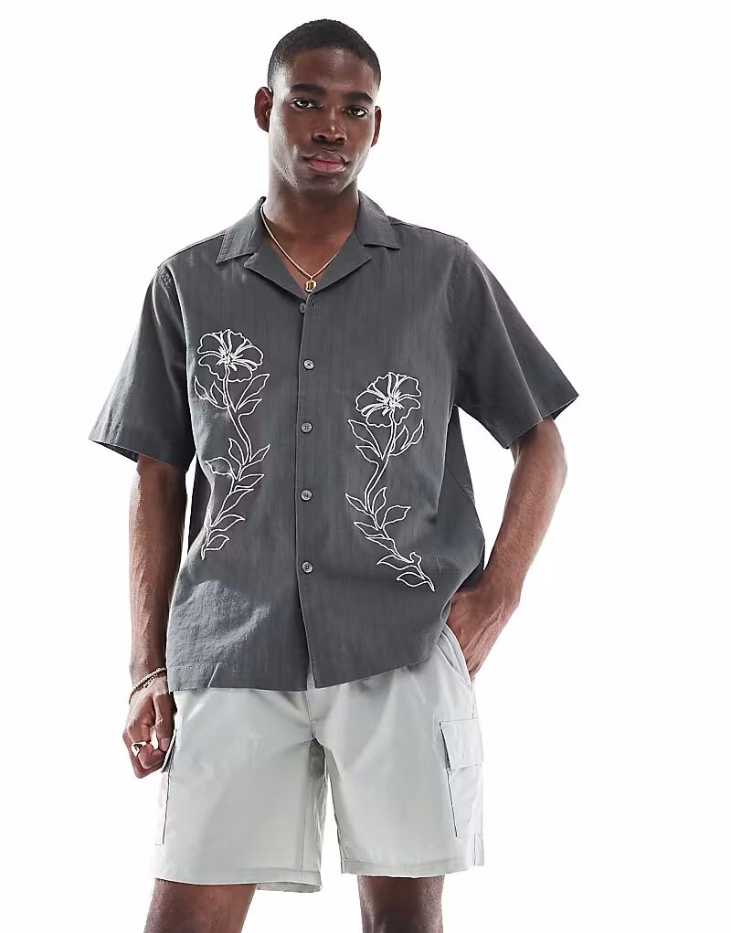 Рубашка ONLY & SONS с вышивкой для отдыха серого цвета
Рубашка ONLY & SONS с вышивкой для отдыха серого цвета