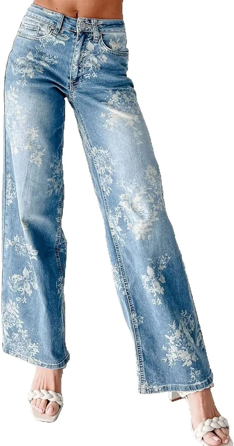 Женские джинсы с цветочным принтом, прямые, завышенная талия, свободные QLAUYIOE
Женские джинсы с цветочным принтом, прямые, завышенная талия, свободные QLAUYIOE