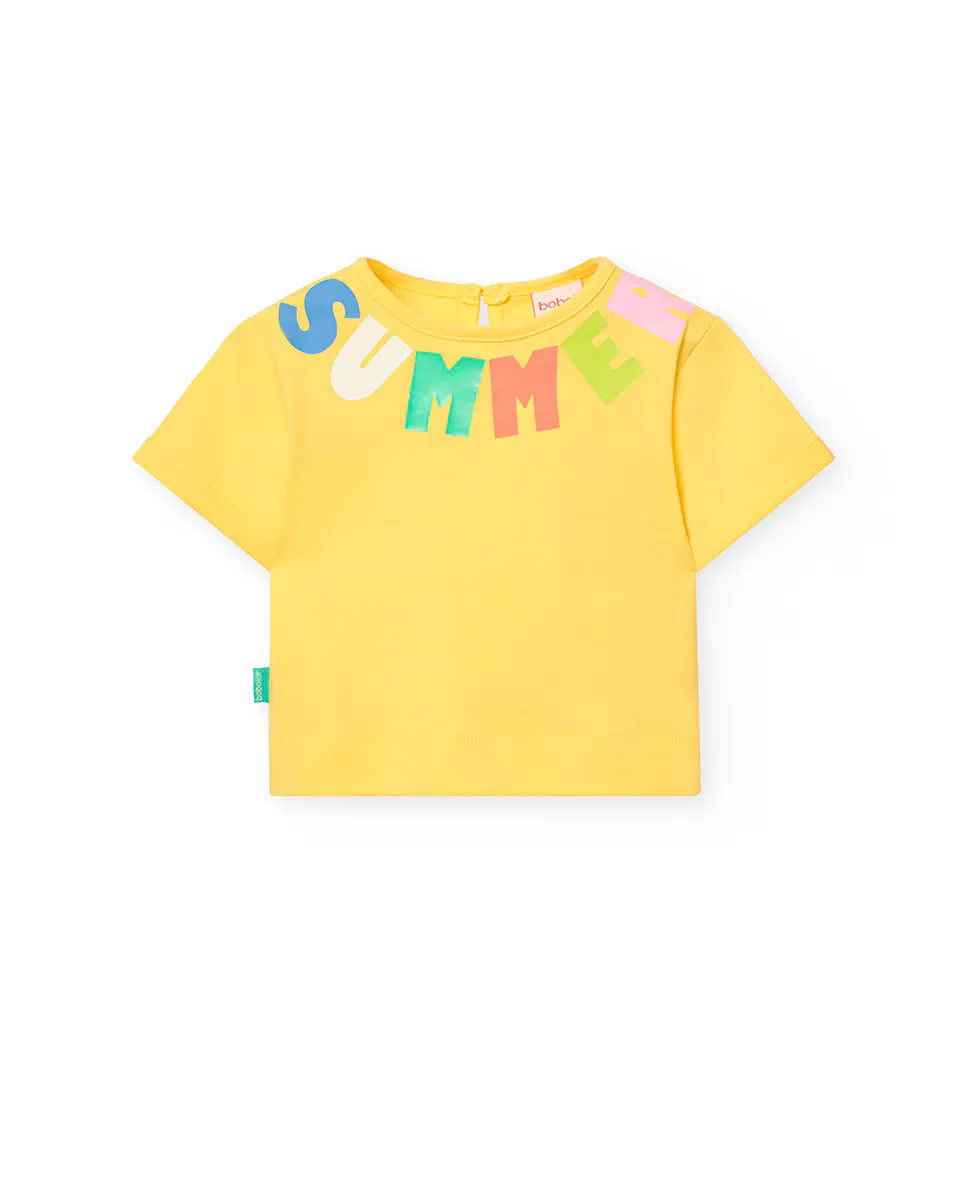 Футболка с короткими рукавами и круглым вырезом для девочки Boboli, желтый
Футболка с короткими рукавами и круглым вырезом для девочки Boboli, желтый