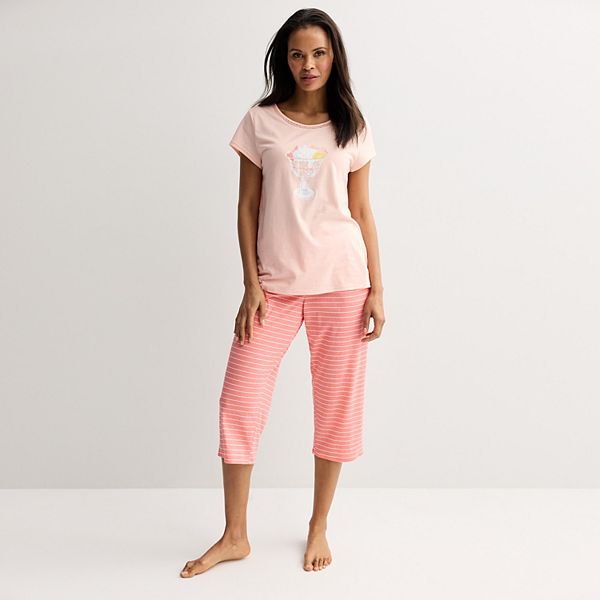 Женский комплект пижамы капри Croft & Barrow, Modern Stripe
Женский комплект пижамы капри Croft & Barrow, Modern Stripe