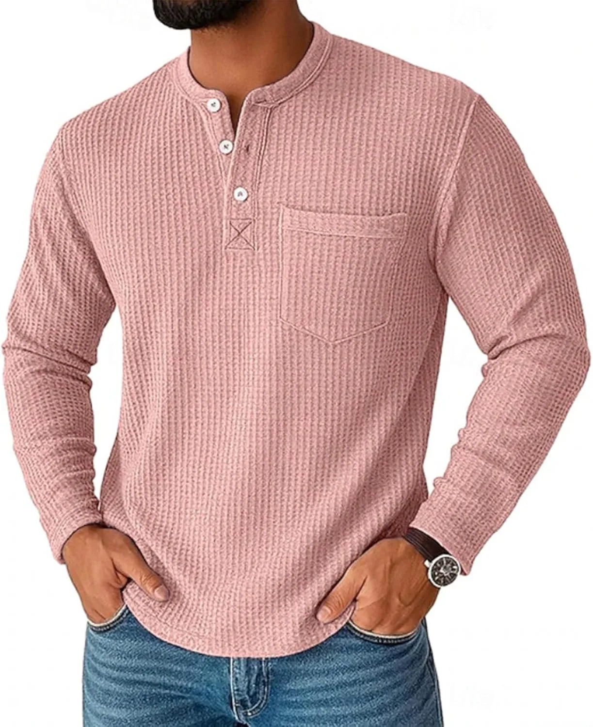 Мужская футболка-поло Waffle Henley с длинным рукавом Cambkatl
Мужская футболка-поло Waffle Henley с длинным рукавом Cambkatl