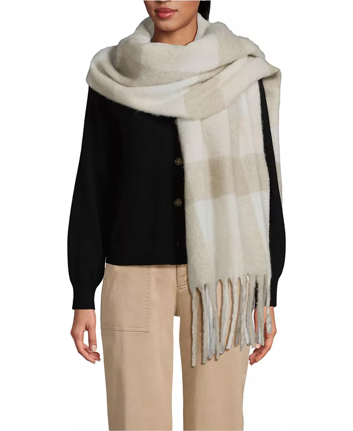 Шарф-плед с начесом Lands' End, белый
Шарф-плед с начесом Lands' End, белый