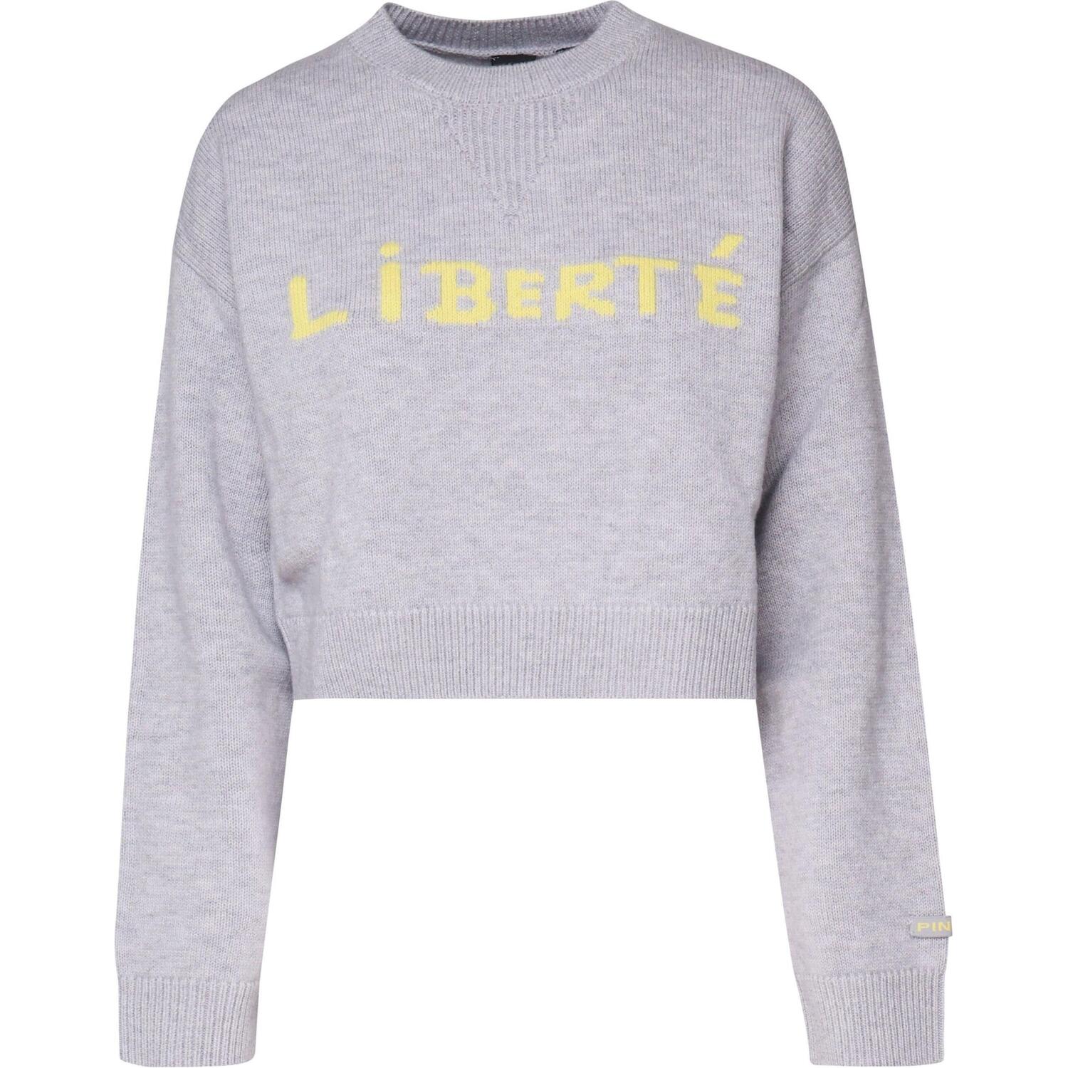 Обрезанный джемпер с круглым вырезом PINKO, серый
Обрезанный джемпер с круглым вырезом PINKO, серый