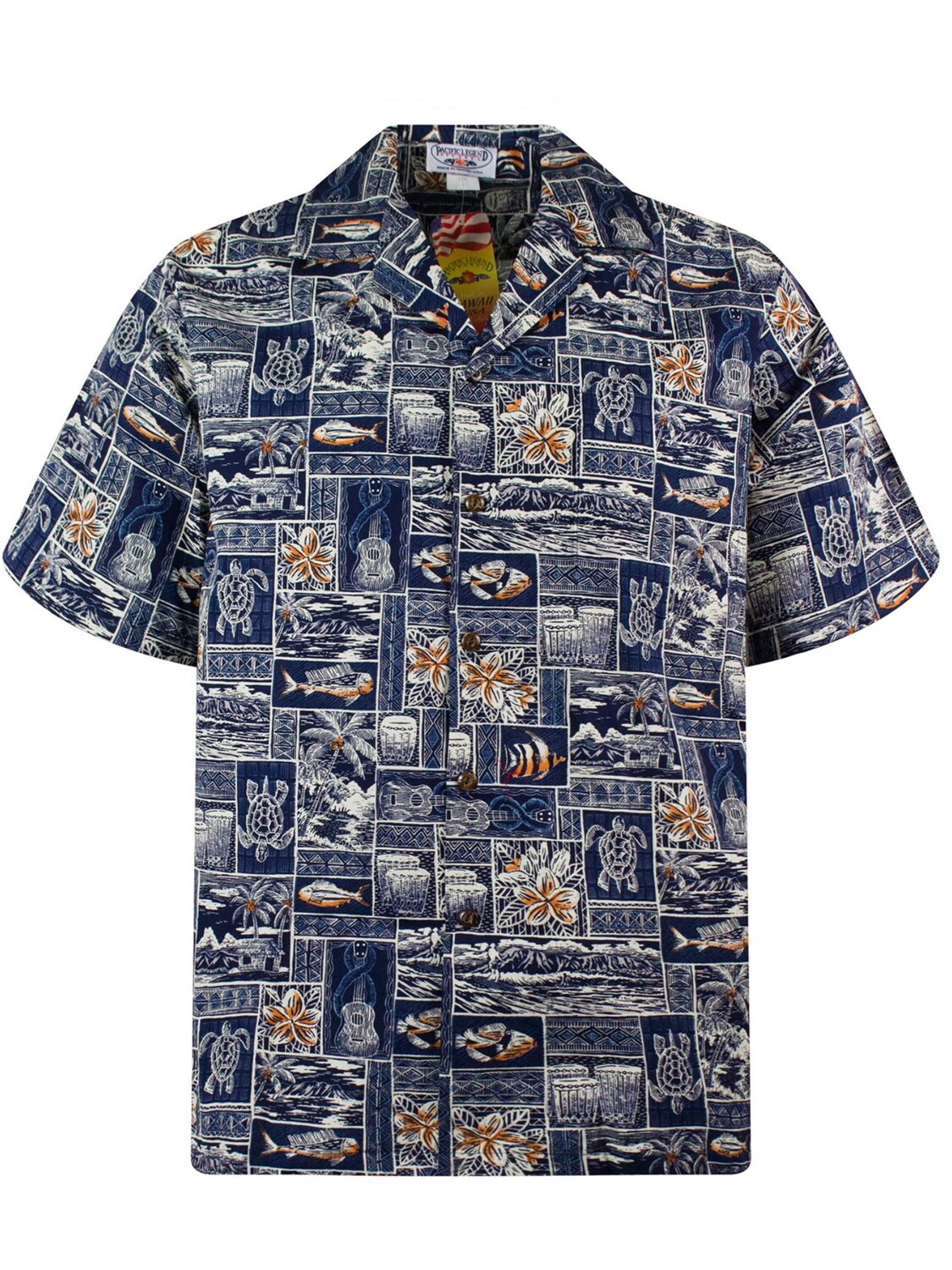 Pacific Legend Рубашка на пуговицах 'Puzzle' синего цвета Regular fit
Pacific Legend Рубашка на пуговицах 'Puzzle' синего цвета Regular fit