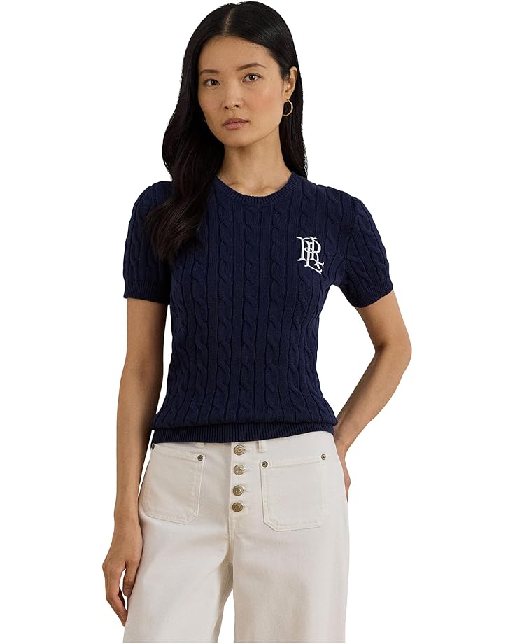 Женский короткий рукав свитер из хлопка с узором "косичка" Lauren Ralph Lauren, Refined Navy
Женский короткий рукав свитер из хлопка с узором "косичка" Lauren Ralph Lauren, Refined Navy