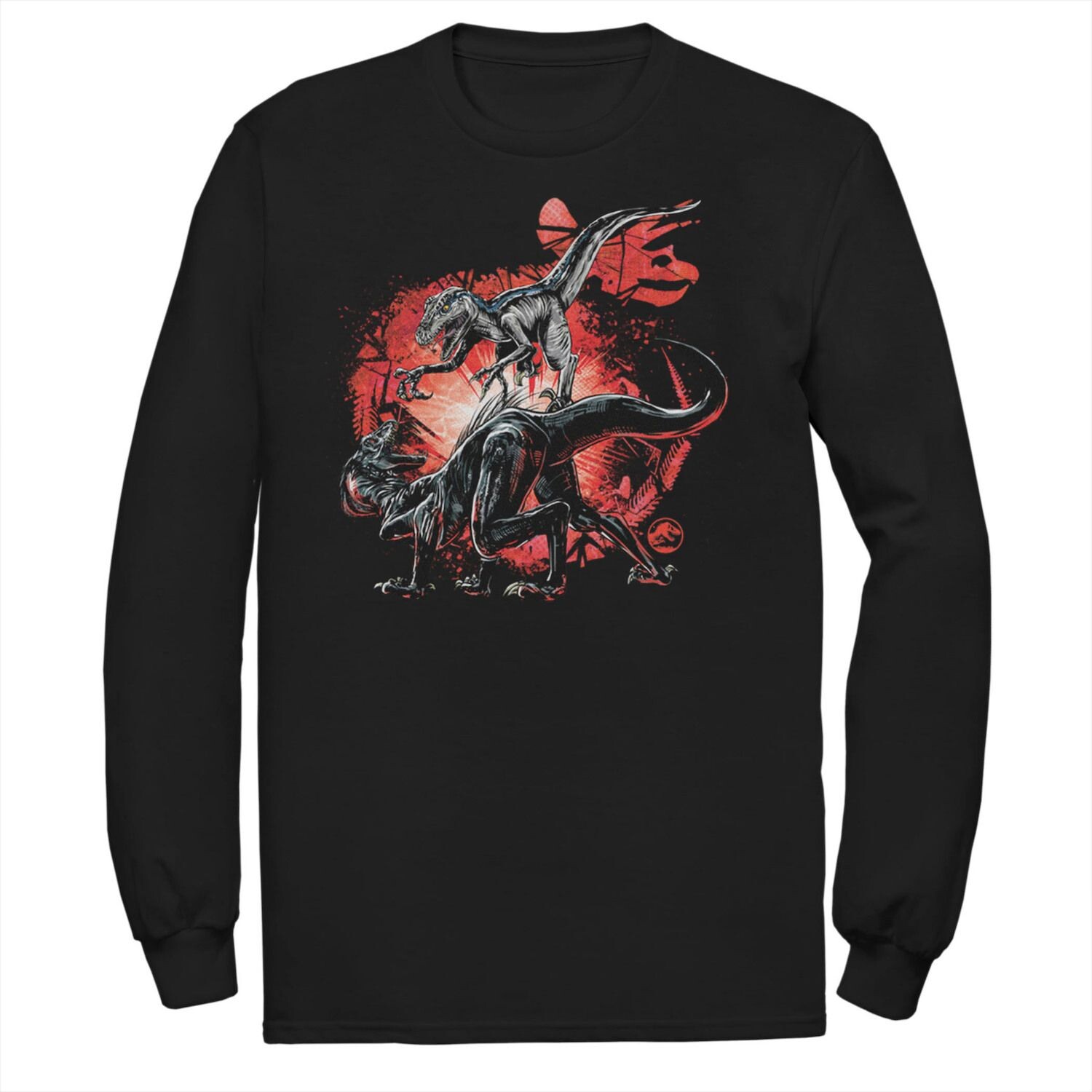 Мужская футболка Raptor Fight с портретом Jurassic World, черный 
Мужская футболка Raptor Fight с портретом Jurassic World, черный