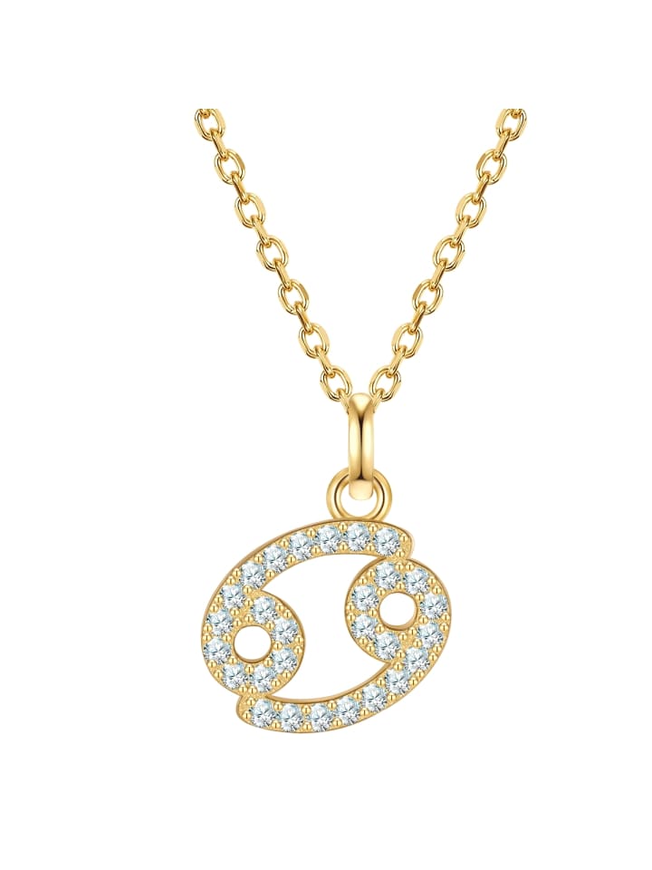 Glanzstücke München Колье с изображением знака зодиака Рак из стерлингового серебра с цирконами в оправе из желтого золота
Glanzstücke München Колье с изображением знака зодиака Рак из стерлингового серебра с цирконами в оправе из желтого золота