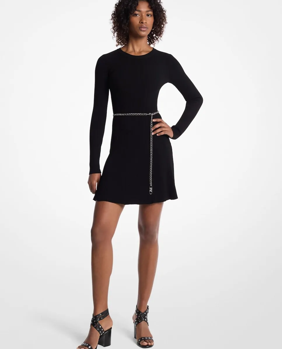 Короткое платье из эластичного трикотажа с длинными рукавами Michael Michael Kors, черный
Короткое платье из эластичного трикотажа с длинными рукавами Michael Michael Kors, черный