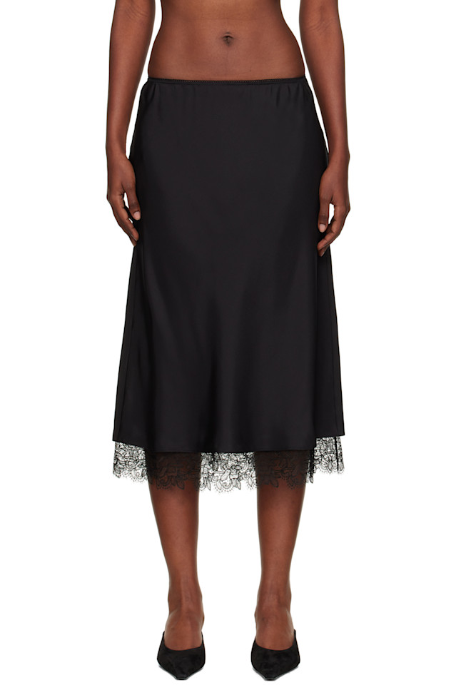 Шелковая миди-юбка с кружевной отделкой Róhe, черный
Шелковая миди-юбка с кружевной отделкой Róhe, черный