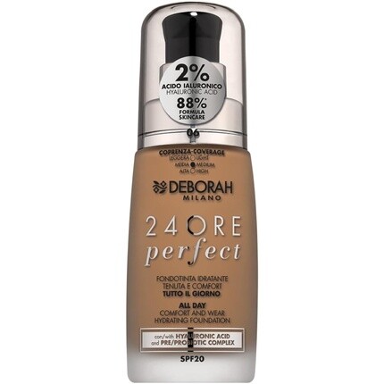 Deborah Milano 24 Hours Liquid Foundation Perfect Moisturizing SPF 20 30 мл № 6 Карамель
Deborah Milano 24 Hours Liquid Foundation Perfect Moisturizing SPF 20 30 мл № 6 Карамель
