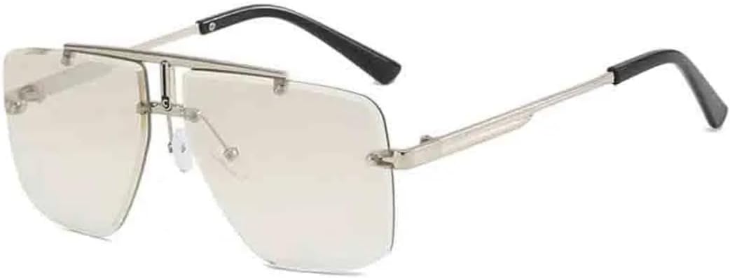 Модные ретро-солнцезащитные очки без оправы для мужчин и женщин, с двойной перемычкой, металлической оправой, очки для вождения, защита от УФ-излучения UV400 VVTWSSW, Silver Silver
Модные ретро-солнцезащитные очки без оправы для мужчин и женщин, с двойной перемычкой, металлической оправой, очки для вождения, защита от УФ-излучения UV400 VVTWSSW, Silver Silver