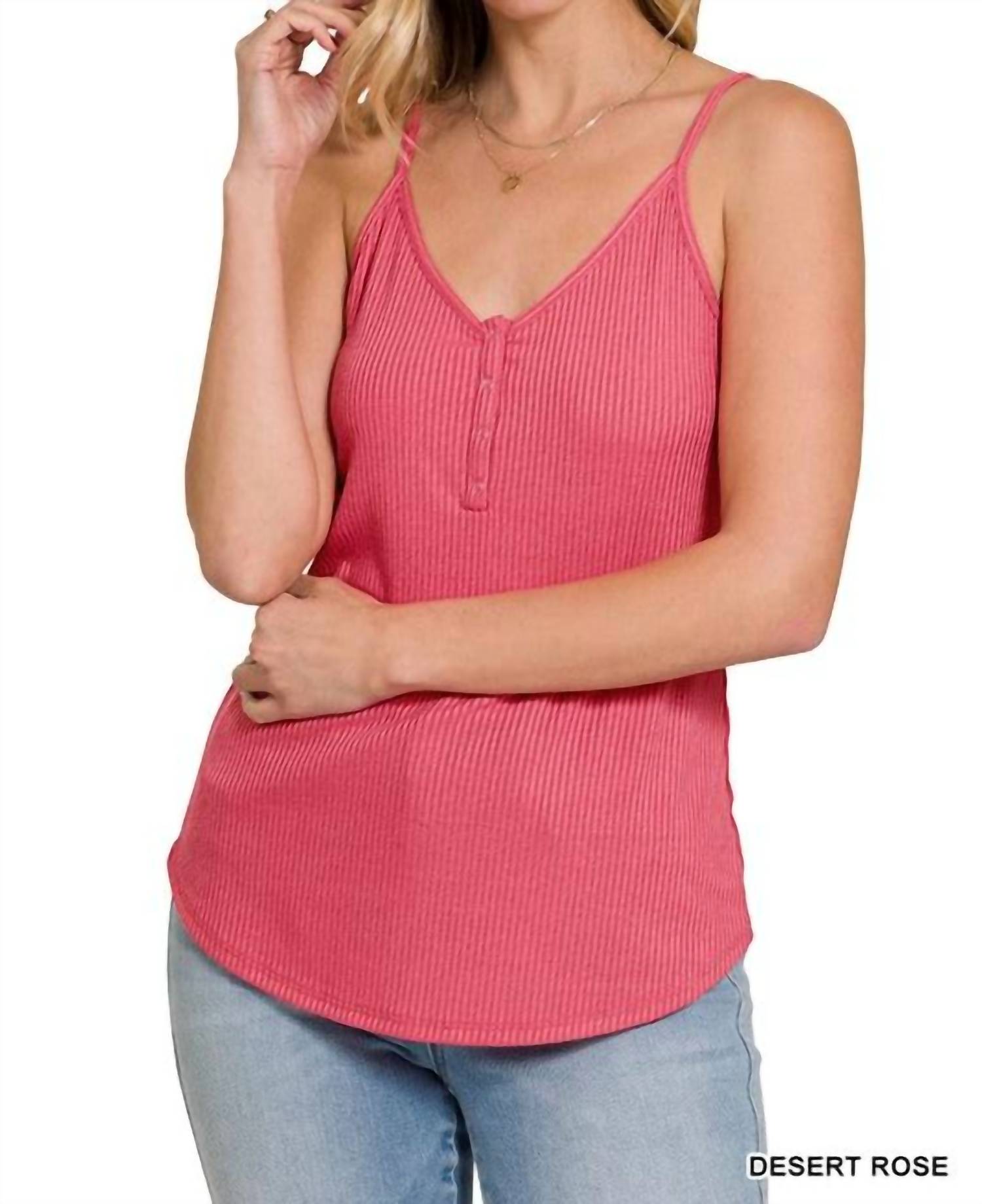 Рубчатая майка на весь день в цвете Desert Rose ZENANA
Рубчатая майка на весь день в цвете Desert Rose ZENANA