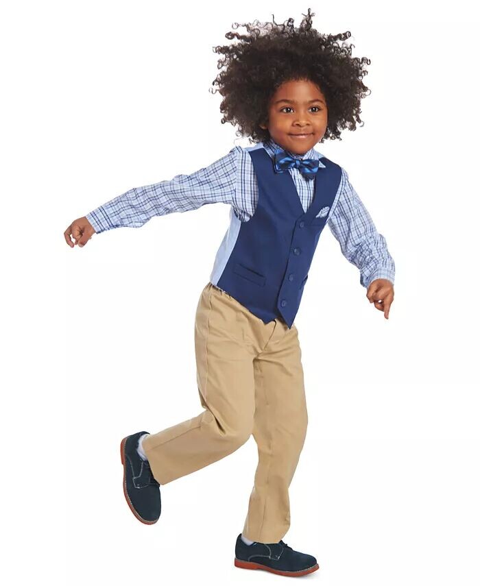 Маленькие мальчики 4 шт. Комплект жилета из саржи, который можно стирать в машине Nautica