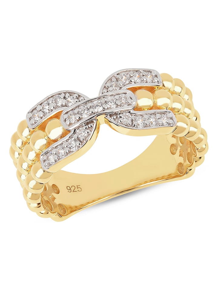 Позолоченное кольцо с драгоценными камнями DI GIORGIO
Позолоченное кольцо с драгоценными камнями DI GIORGIO