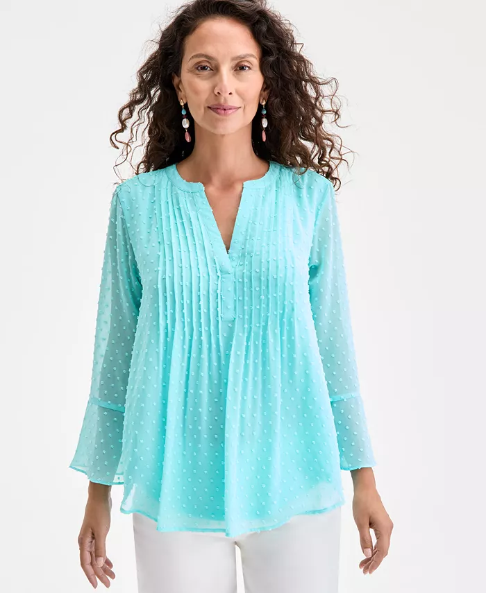 Женский топ с фактурными защипами и рукавами-рюшами, Regular & Petite Style & Co, синий
Женский топ с фактурными защипами и рукавами-рюшами, Regular & Petite Style & Co, синий