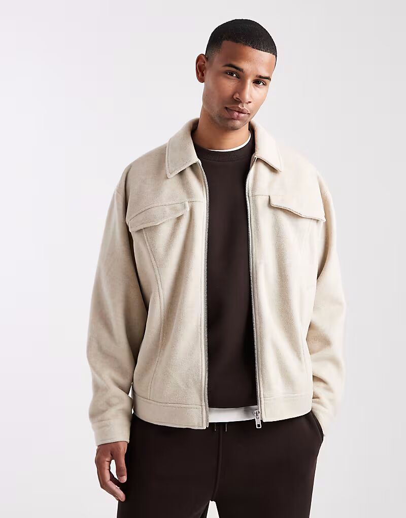 Шерстяная куртка-харрингтон Asos Design, серо-бежевый
Шерстяная куртка-харрингтон Asos Design, серо-бежевый