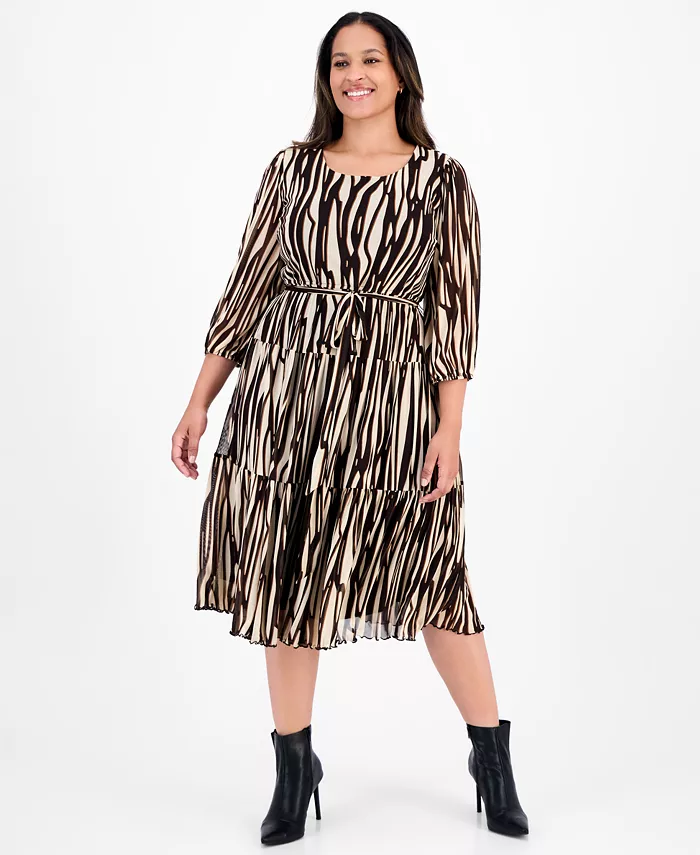 Платье больших размеров с рукавами 3/4 и многоярусной сеткой Sandra Darren, коричневый
Платье больших размеров с рукавами 3/4 и многоярусной сеткой Sandra Darren, коричневый