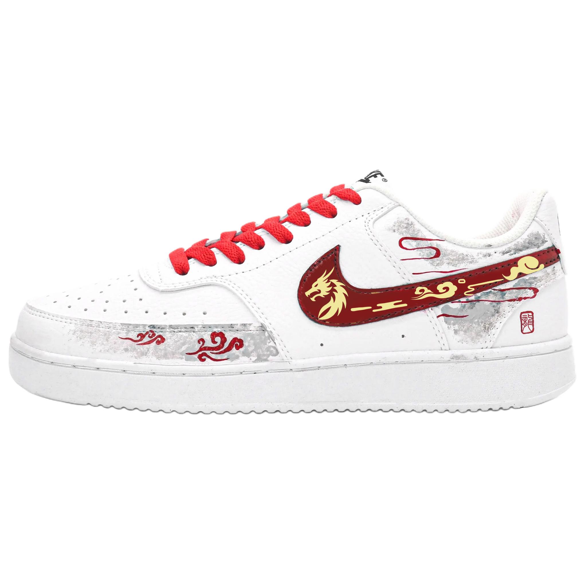Nike Court Vision 1 Auspicious Dragon In The Clouds Lightweight And Breathable Low top Skateboard Shoes Men's Red White
Nike Court Vision 1 Auspicious Dragon In The Clouds Lightweight And Breathable Low top Skateboard Shoes Men's Red White