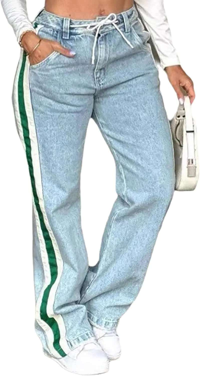 Женские джинсы boyfriend с полосками и заплатками, высокие, эластичные, потертые, прямые QLAUYIOE
Женские джинсы boyfriend с полосками и заплатками, высокие, эластичные, потертые, прямые QLAUYIOE