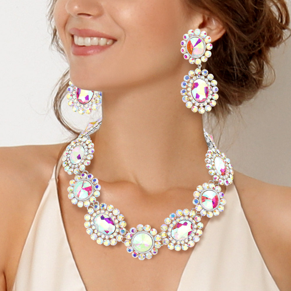 Вечернее ожерелье с круглыми овальными камнями Fashnzfab, Ab, Silver
Вечернее ожерелье с круглыми овальными камнями Fashnzfab, Ab, Silver