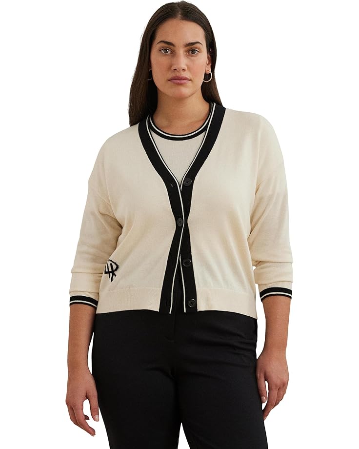 Свитер Lauren Ralph Lauren Plus Size Two-tone Cotton-blend Cardigan, цвет Mascarpone Cream/Black
Свитер Lauren Ralph Lauren Plus Size Two-tone Cotton-blend Cardigan, цвет Mascarpone Cream/Black