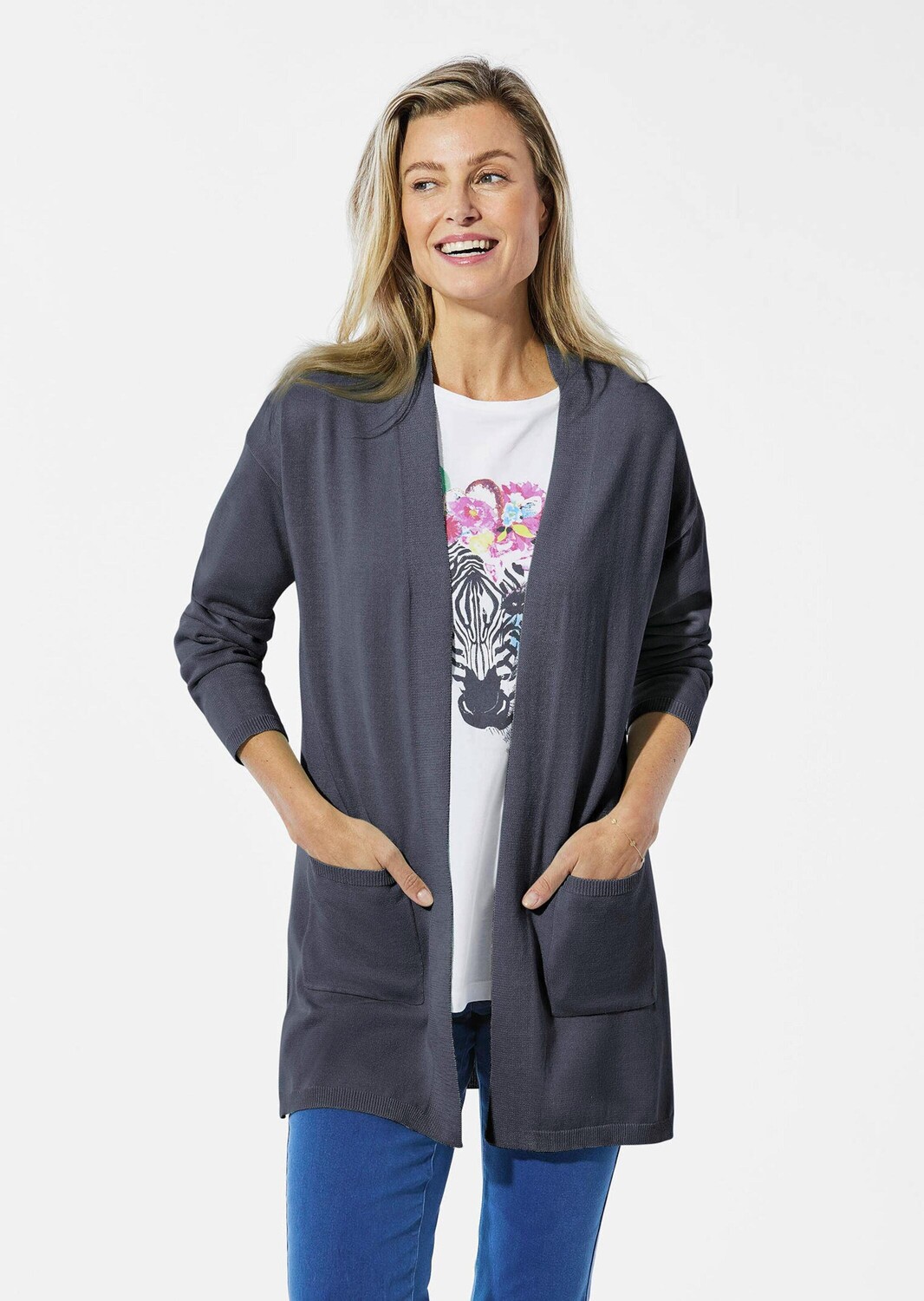 Кардиган GOLDNER Longstrickjacke, морской
Кардиган GOLDNER Longstrickjacke, морской