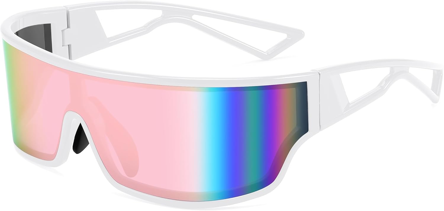 FEISEDY Модные футуристические солнцезащитные очки с плоской верхней частью, зеркальными линзами, цельной конструкцией, светоотражающие, для женщин и мужчин B0161, White Frame Pink Mirrored Lens
FEISEDY Модные футуристические солнцезащитные очки с плоской верхней частью, зеркальными линзами, цельной конструкцией, светоотражающие, для женщин и мужчин B0161, White Frame Pink Mirrored Lens