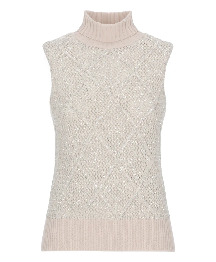 Свитер с высоким воротником, расшитый пайетками D.Exterior, розовый
Свитер с высоким воротником, расшитый пайетками D.Exterior, розовый