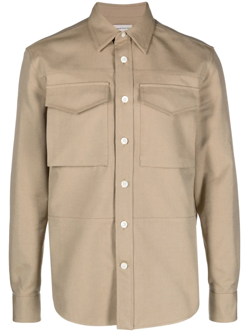 Рубашка с карманами карго Alexander McQueen, нейтральный
Рубашка с карманами карго Alexander McQueen, нейтральный