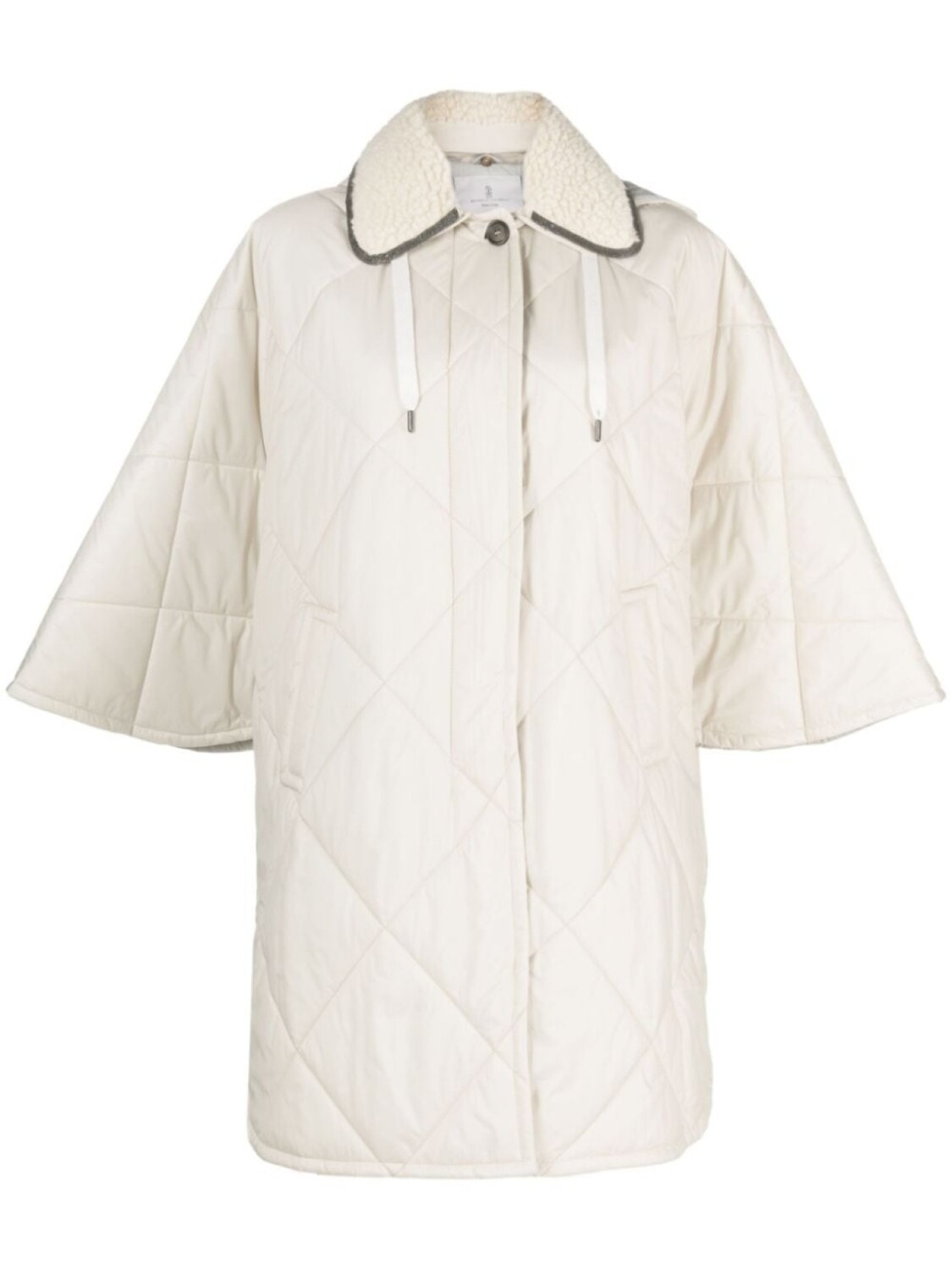 Brunello Cucinelli стеганое пальто с широкими рукавами, нейтральный цвет
Brunello Cucinelli стеганое пальто с широкими рукавами, нейтральный цвет