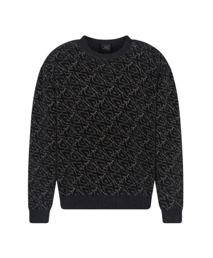 Свитер с круглым вырезом и логотипом по всей поверхности. Armani Exchange, черный
Свитер с круглым вырезом и логотипом по всей поверхности. Armani Exchange, черный