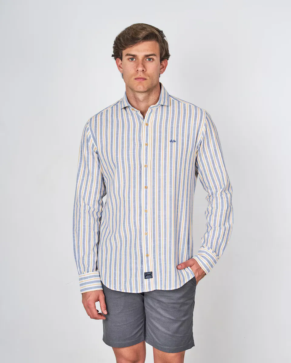 Мужская рубашка в деревенском стиле, классический крой, полоска Spagnolo, желтый
Мужская рубашка в деревенском стиле, классический крой, полоска Spagnolo, желтый