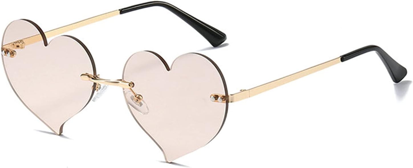 Солнцезащитные очки COTIA в форме сердца без оправы для женщин, металлическая оправа, очаровательный стиль «сердечко», очки для дискотек и вечеринок, без оправы, Champagne
Солнцезащитные очки COTIA в форме сердца без оправы для женщин, металлическая оправа, очаровательный стиль «сердечко», очки для дискотек и вечеринок, без оправы, Champagne