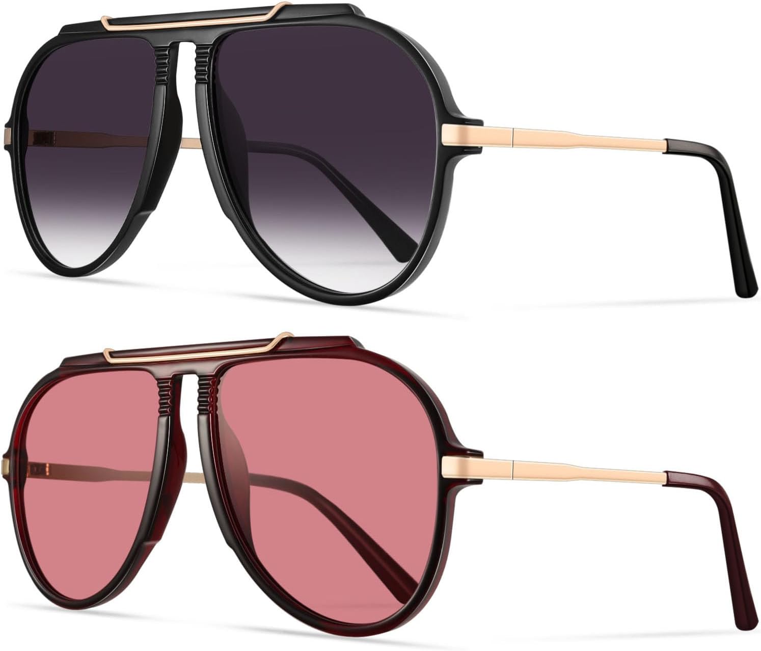 Солнцезащитные очки-авиаторы YDAOWKN для женщин и мужчин, в стиле ретро 70-х, золотистый металлик, плоская верхняя часть, Black Frame - Gradient Black Lens + Wine Red Frame - Wine Red Lens
Солнцезащитные очки-авиаторы YDAOWKN для женщин и мужчин, в стиле ретро 70-х, золотистый металлик, плоская верхняя часть, Black Frame - Gradient Black Lens + Wine Red Frame - Wine Red Lens
