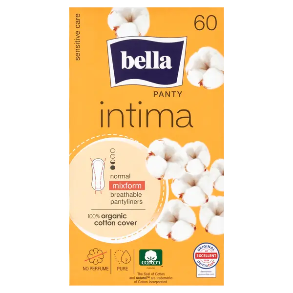 Гигиенические прокладки, 60 шт./1 упаковка. Bella Intima panty normal
Гигиенические прокладки, 60 шт./1 упаковка. Bella Intima panty normal