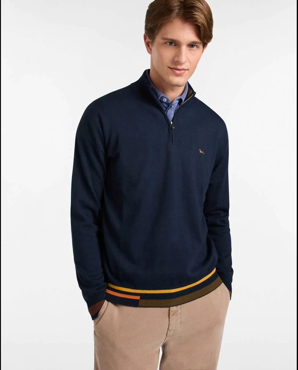 Мужской свитер с половинной молнией и деталями Harmont&Blaine, темно-синий
Мужской свитер с половинной молнией и деталями Harmont&Blaine, темно-синий