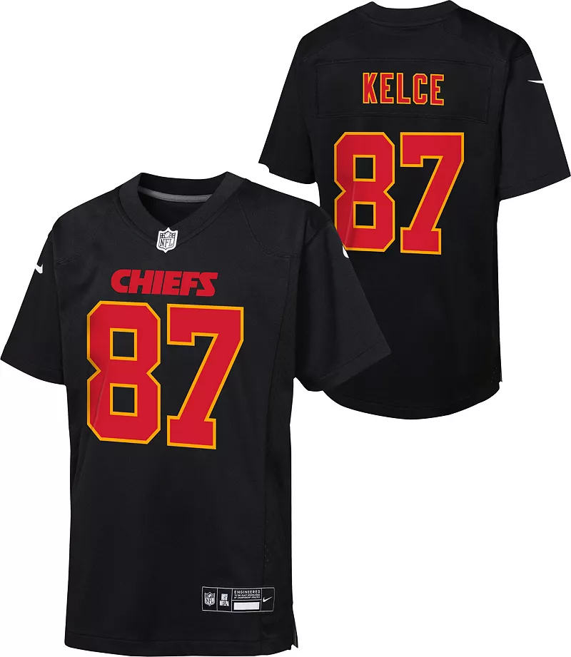 Черная игровая майка Nike Youth Kansas City Chiefs Travis Kelce # 87
Черная игровая майка Nike Youth Kansas City Chiefs Travis Kelce # 87