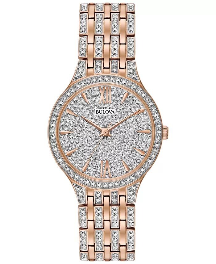 Женские часы-браслет из нержавеющей стали цвета розового золота с кристаллами, 32 мм 98L235 Bulova, белый
Женские часы-браслет из нержавеющей стали цвета розового золота с кристаллами, 32 мм 98L235 Bulova, белый
