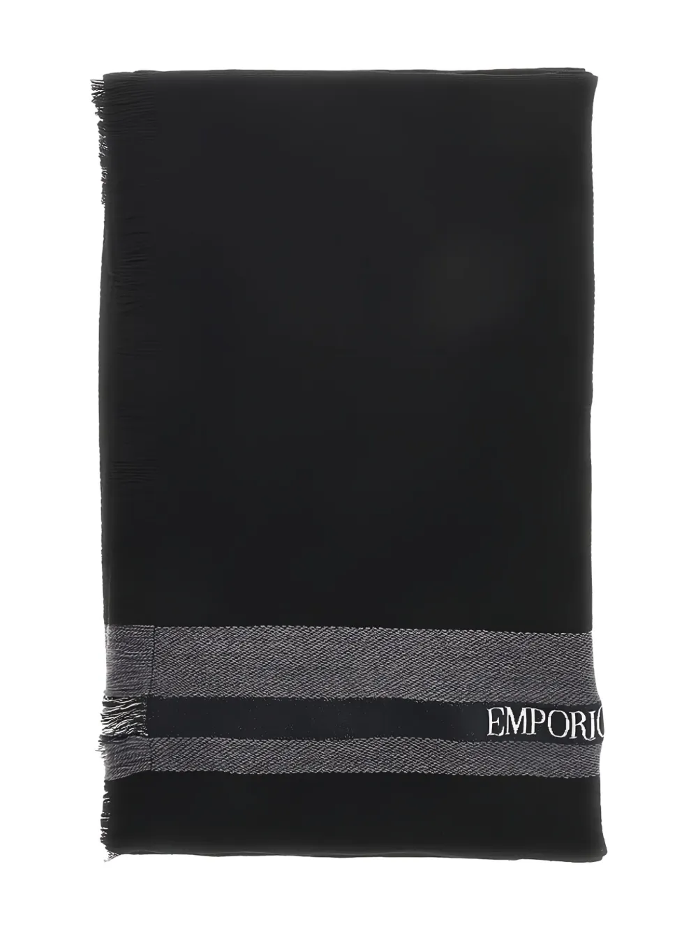 Шарф с полосатыми деталями Emporio Armani, черный
Шарф с полосатыми деталями Emporio Armani, черный