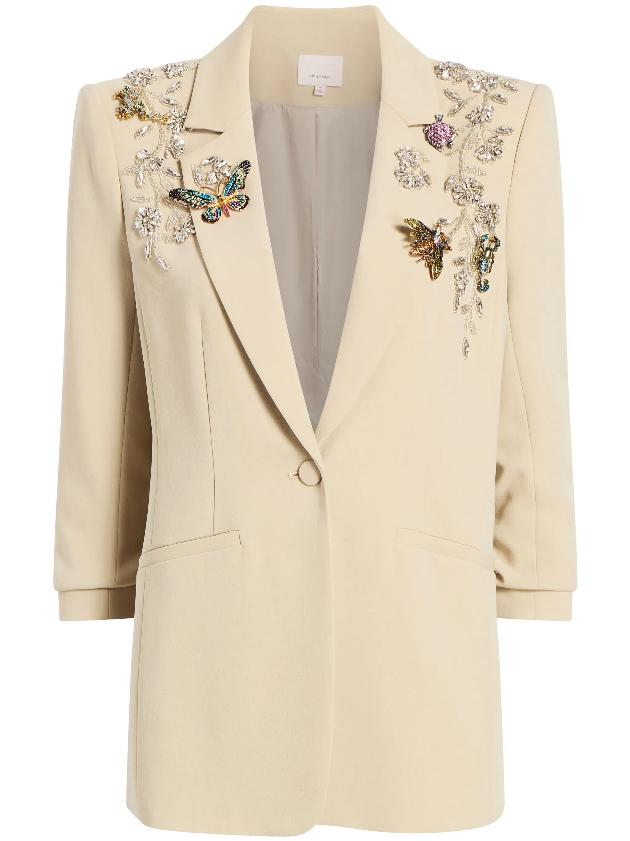 Пиджак с вышивкой Cinq A Sept, бежевый
Пиджак с вышивкой Cinq A Sept, бежевый