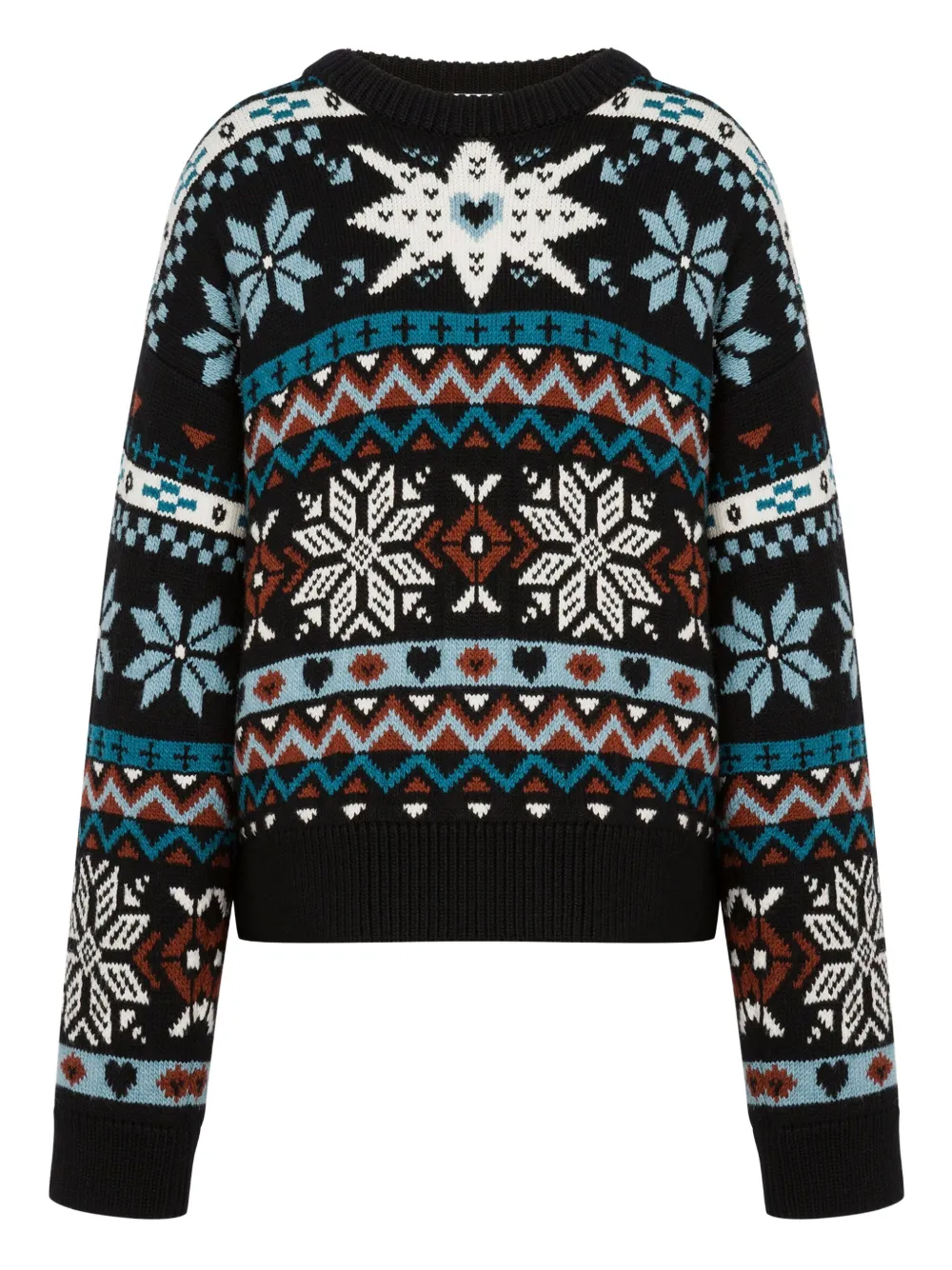 Шерстяной свитер с узором Moschino, черный
Шерстяной свитер с узором Moschino, черный