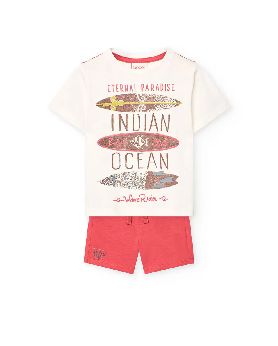Хлопковая футболка для мальчиков и шорты-бермуды Boboli, белый
Хлопковая футболка для мальчиков и шорты-бермуды Boboli, белый