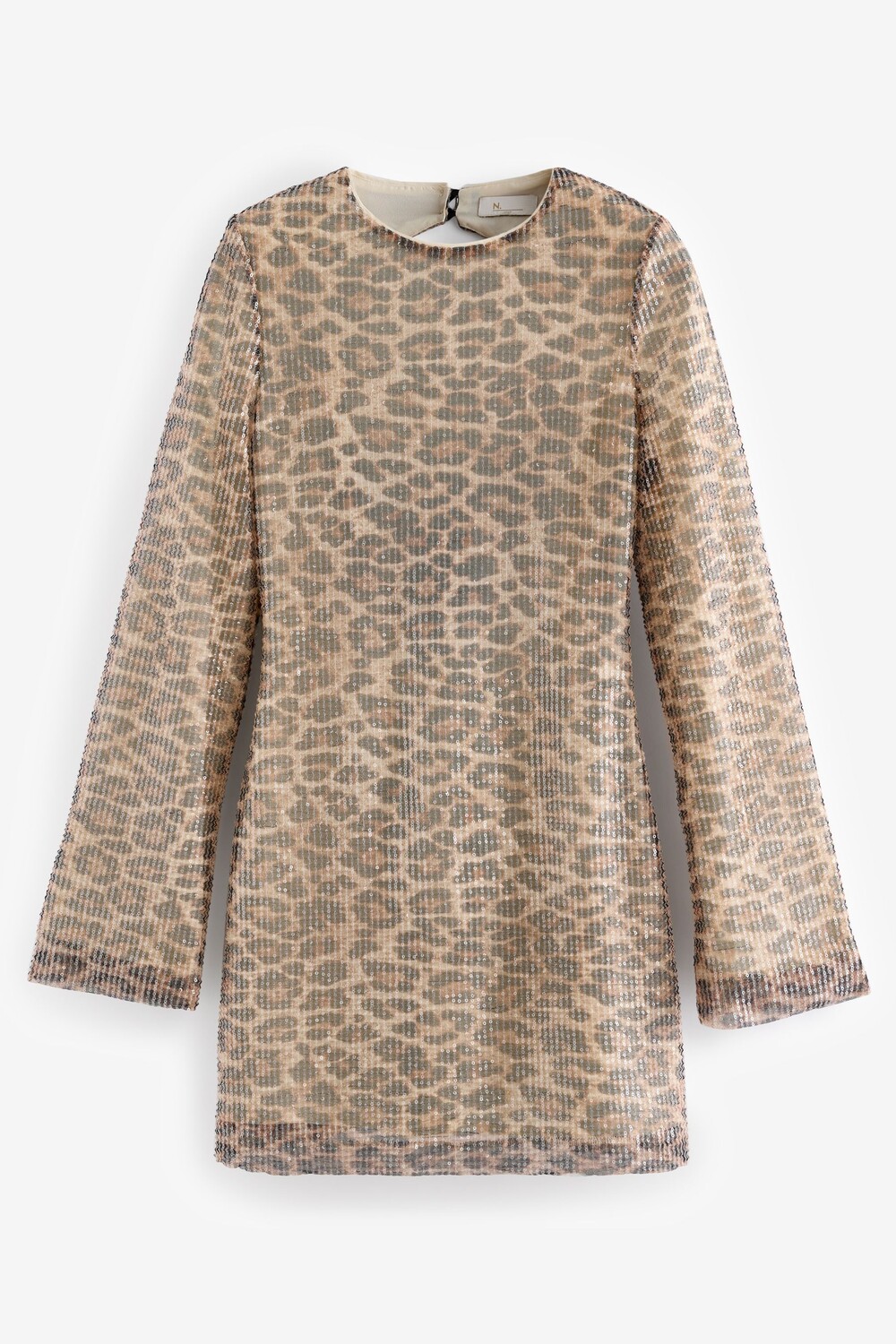 Платье с длинными рукавами и бантом на спине Next, коричневый 
Платье с длинными рукавами и бантом на спине Next, коричневый