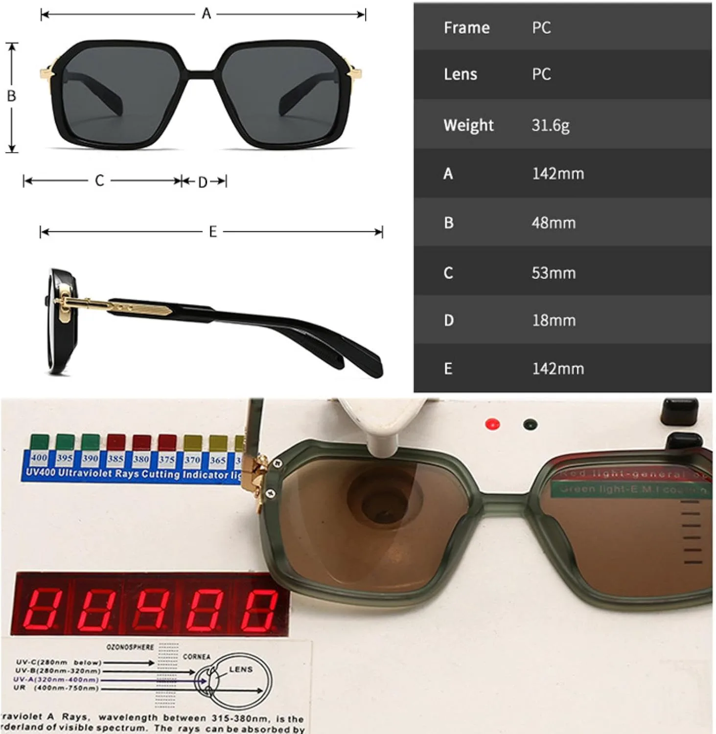 Мужские солнцезащитные очки в стиле ретро с защитой от УФ-излучения UV400, женские солнцезащитные очки с заклепками и градиентным переходом цвета TKKTLLT, Tea Tea
Мужские солнцезащитные очки в стиле ретро с защитой от УФ-излучения UV400, женские солнцезащитные очки с заклепками и градиентным переходом цвета TKKTLLT, Tea Tea