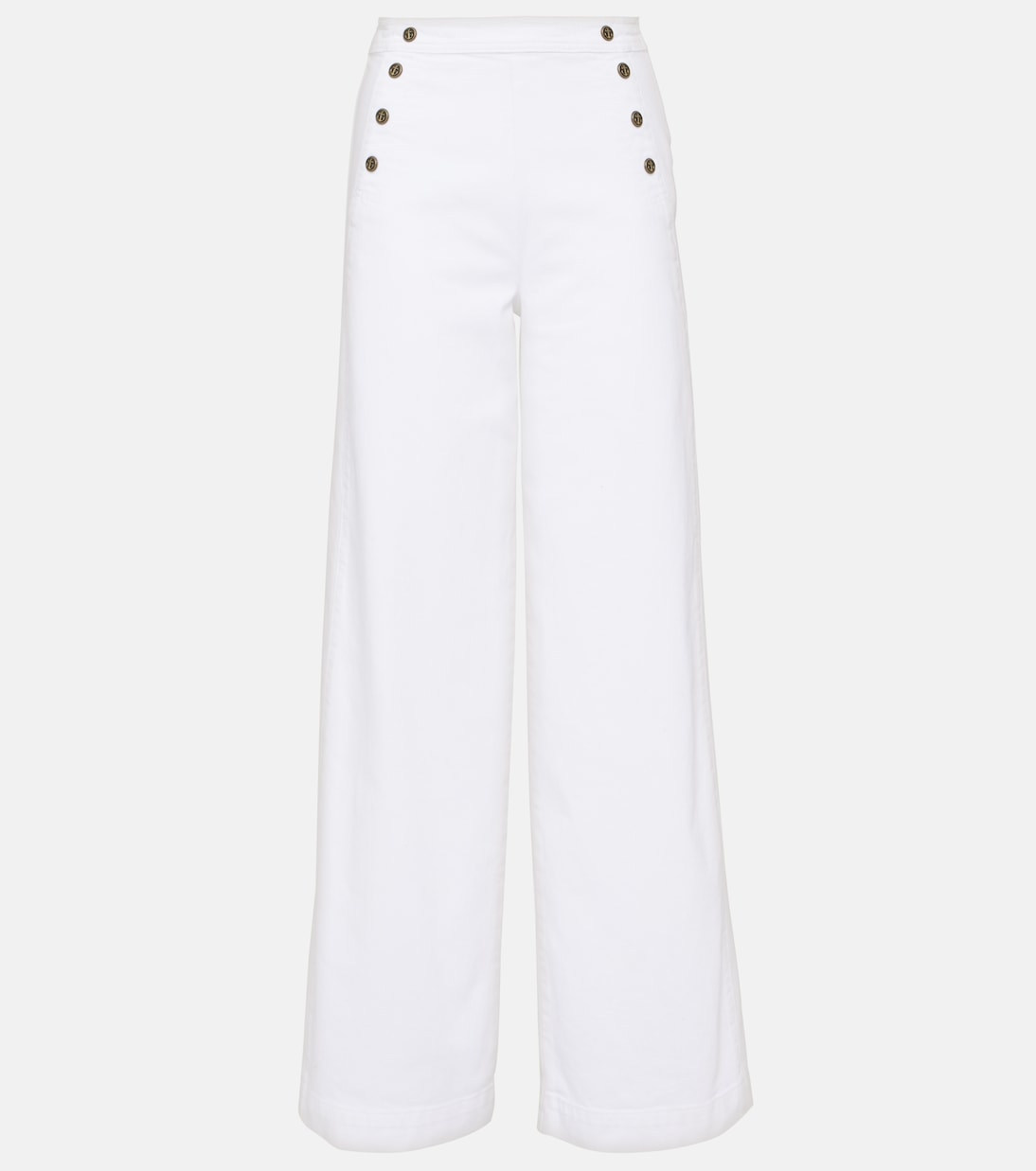 Широкие брюки с высокой талией Frame, белый 
Широкие брюки с высокой талией Frame, белый