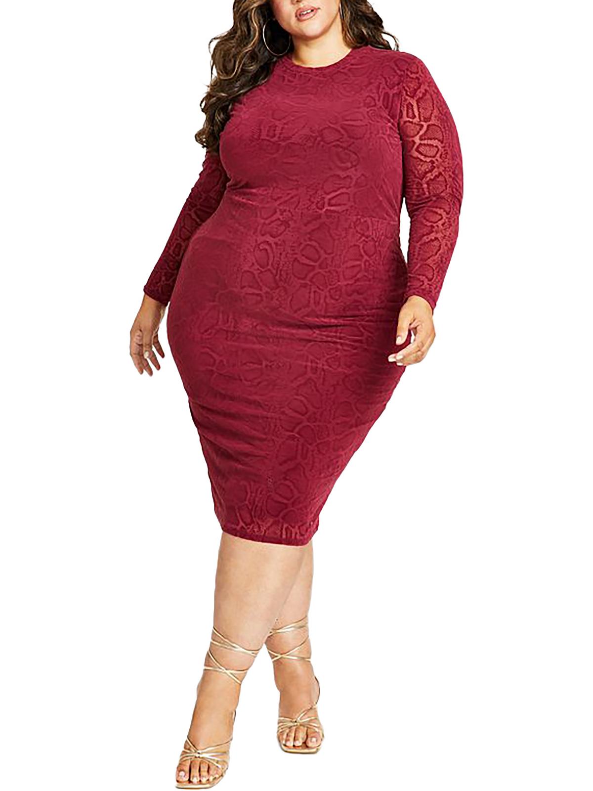 Плюс Женское Тисненое Длинное Облегающее Платье Nina Parker, цвет budgundy
Плюс Женское Тисненое Длинное Облегающее Платье Nina Parker, цвет budgundy