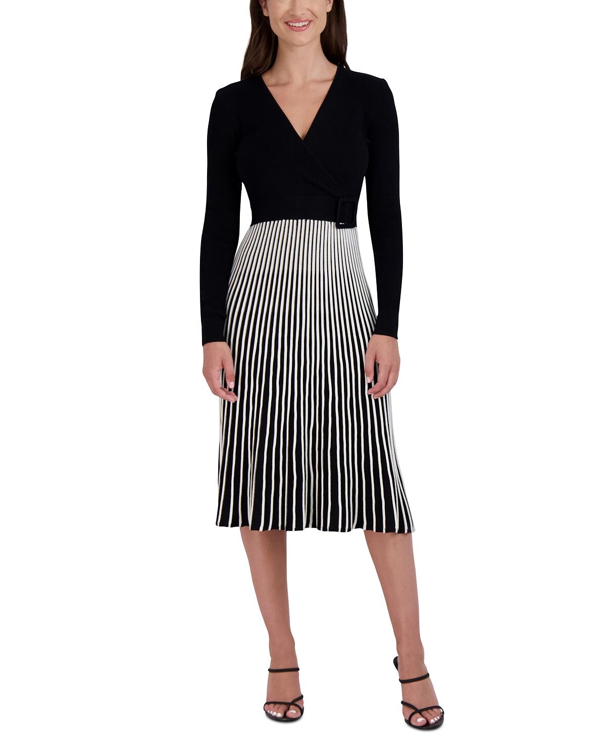 Женское двухцветное платье-свитер с поясом Robbie Bee
Женское двухцветное платье-свитер с поясом Robbie Bee