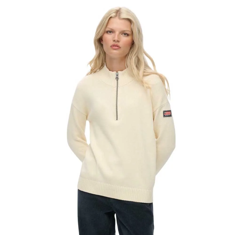 Вязаный свитер Superdry свободного кроя с застежкой-молнией до середины груди, бежевый
Вязаный свитер Superdry свободного кроя с застежкой-молнией до середины груди, бежевый