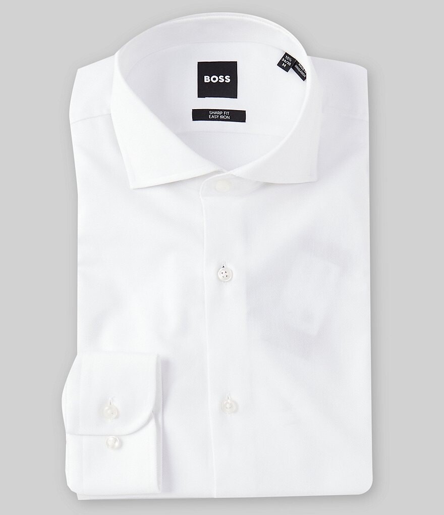Однотонная классическая рубашка с раздвинутым воротником Hugo Boss Easy Iron Sharp Fit, белый
Однотонная классическая рубашка с раздвинутым воротником Hugo Boss Easy Iron Sharp Fit, белый